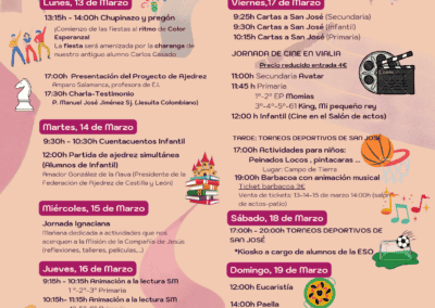 PROGRAMA DE fIESTAS.semana ignaciana y fiestas de san josé